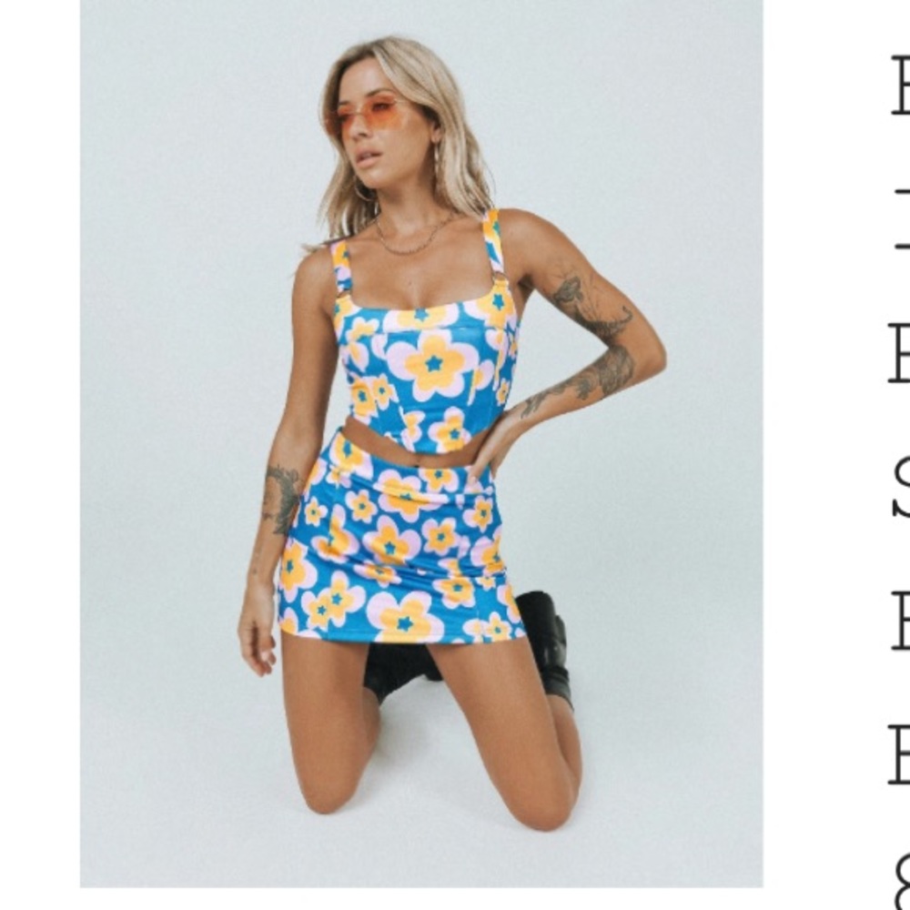 Princess Polly matching crop and skirt set